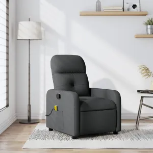 Massage Recliner Chair Dark Gray Fabric