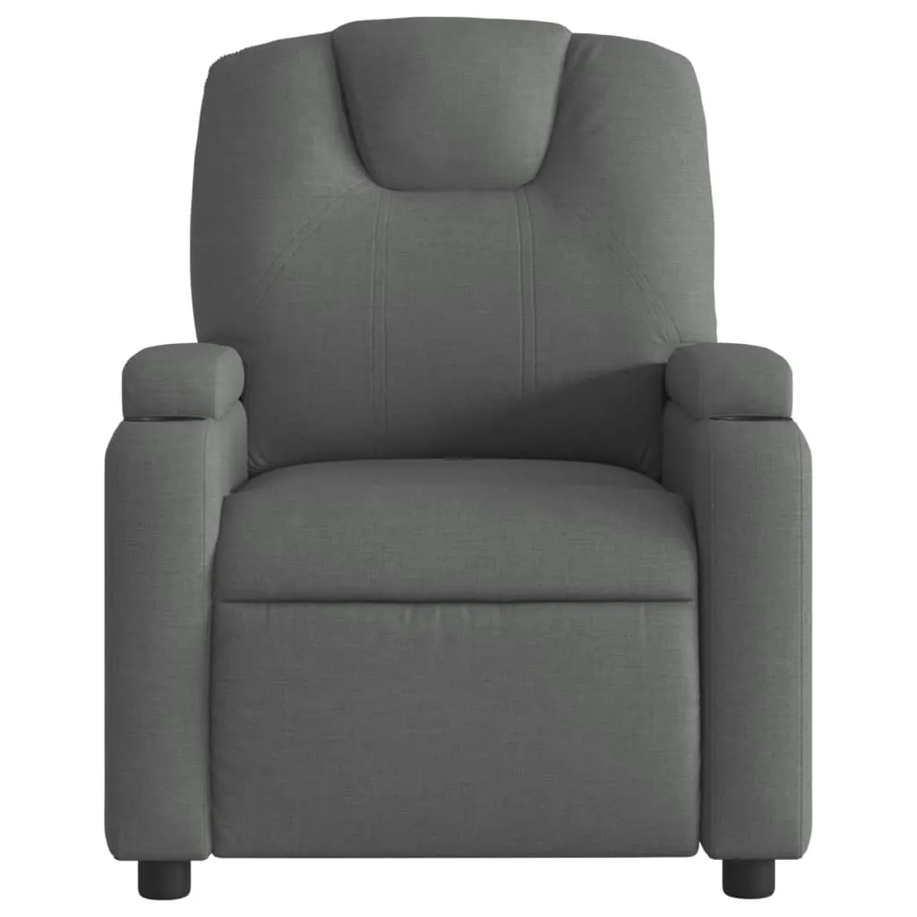 Massage Recliner Chair Dark Gray Fabric