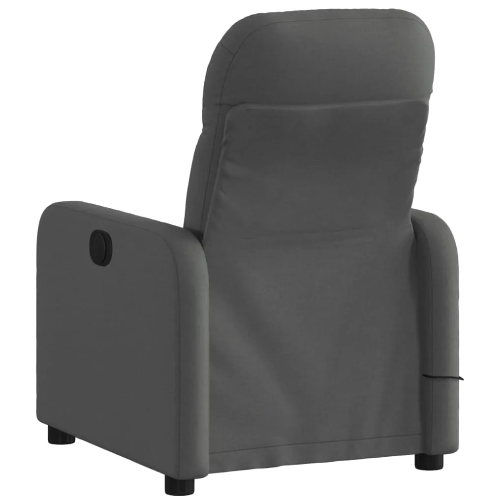 Massage Recliner Chair Dark Gray Fabric
