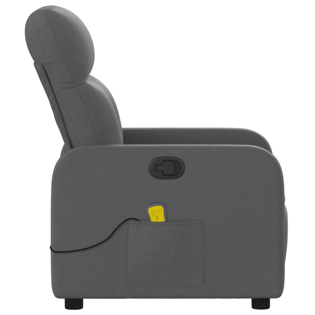 Massage Recliner Chair Dark Gray Fabric