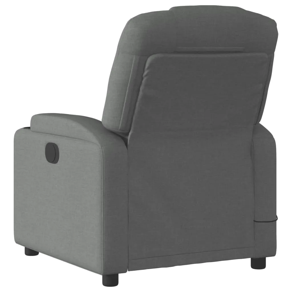 Massage Recliner Chair Dark Gray Fabric