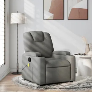 Massage Recliner Chair Dark Gray Fabric