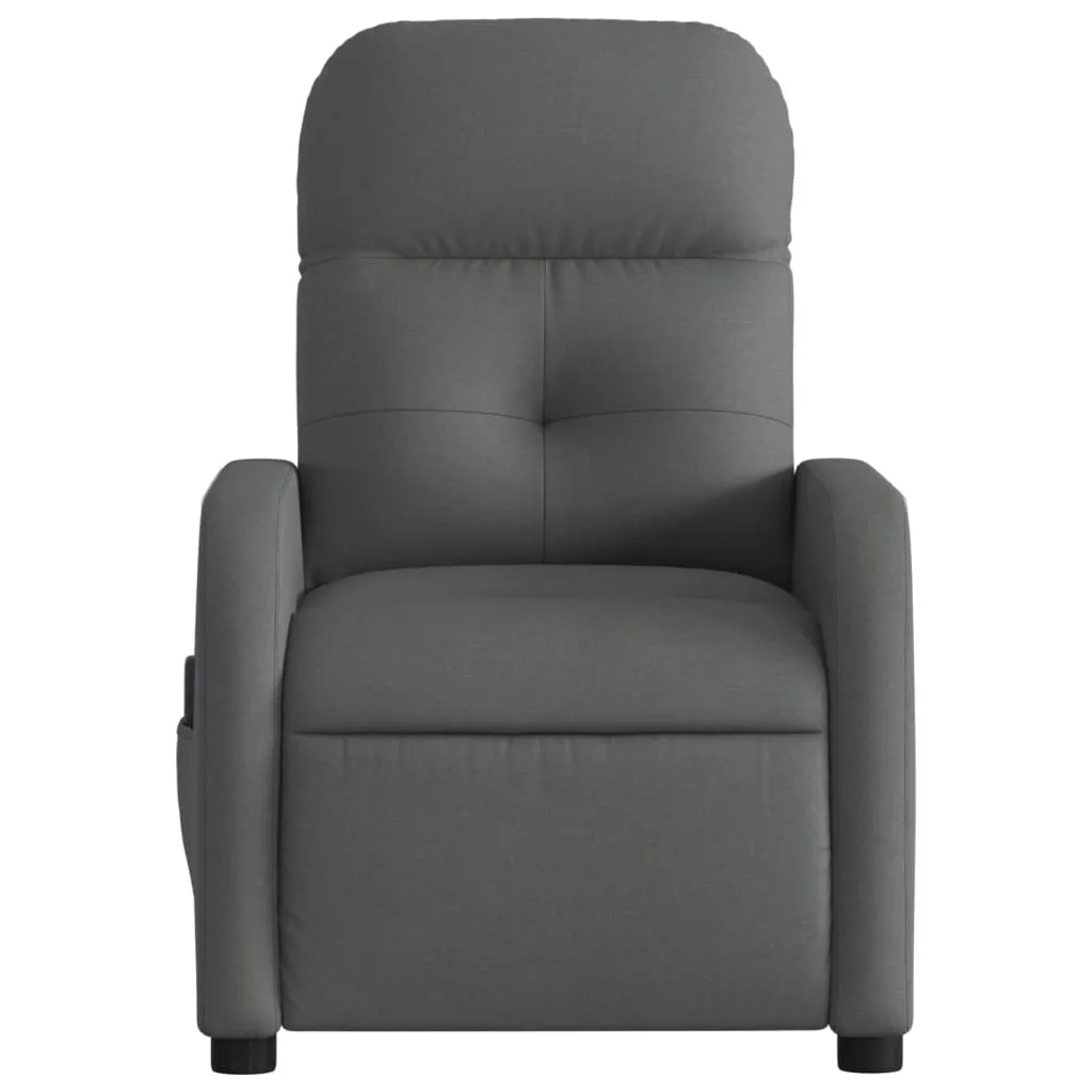 Massage Recliner Chair Dark Gray Fabric