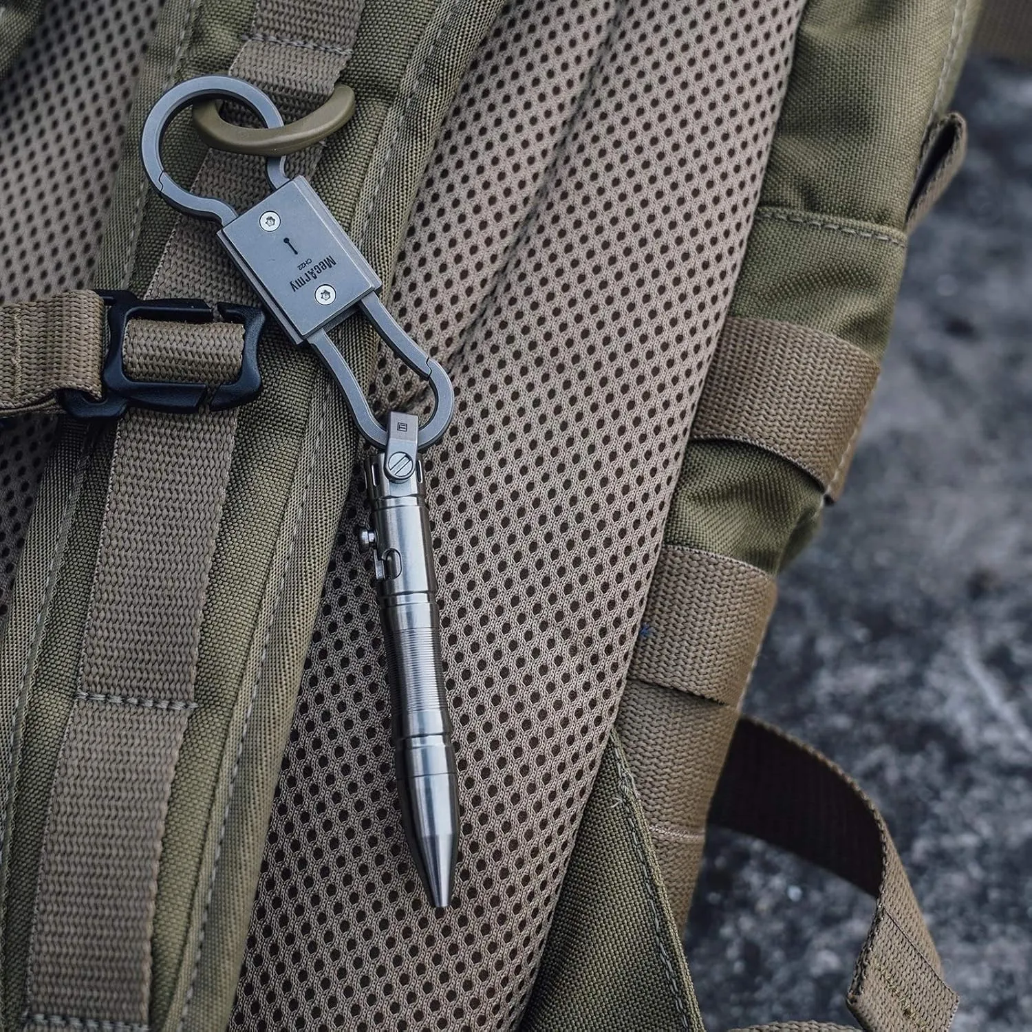 MecArmy TPX8 Mini Bolt Action Tactical Pen, Keychain Tactical Pen with 1 D Key Ring for Daily Carry, Small EDC Pen with Anti-Slip Grip Replaceable Refill for Work Travel, Ideal Gift (Titanium)