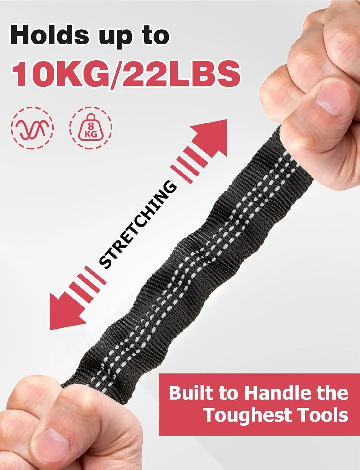 Mellbree Tool Lanyard, 10KG/22LBS Tool Tether with Screw Lock Carabiner Clip for Hand Tools Stretch Strap Safety Tool Tether Lanyard Tools Leash