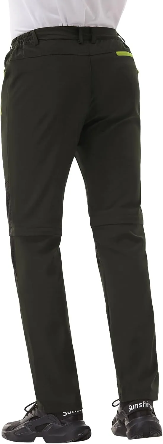 Men's Water Resistant Tactical Pants Lightweight Outdoor EDC Strech Pants for Hiking with Belt