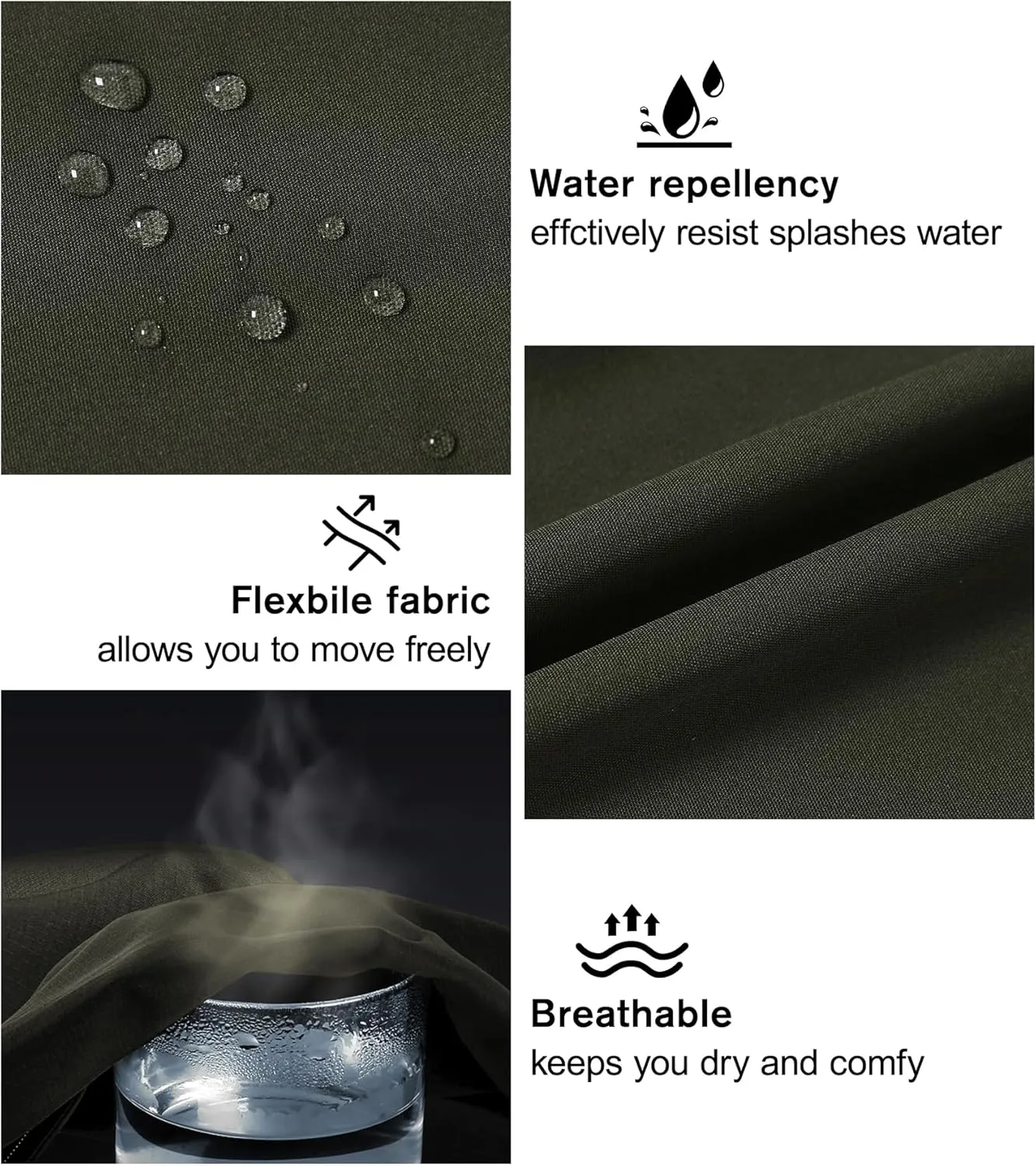Men's Water Resistant Tactical Pants Lightweight Outdoor EDC Strech Pants for Hiking with Belt