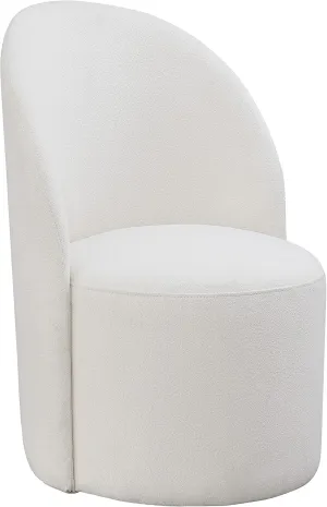 Meridian Furniture 528Cream Hautely Collection Modern | Contemporary Boucle Fabric Upholstered Accent or Dining Chair with Rich Cream Boucle Fabric, 24" W x 26" D x 35" H, Cream