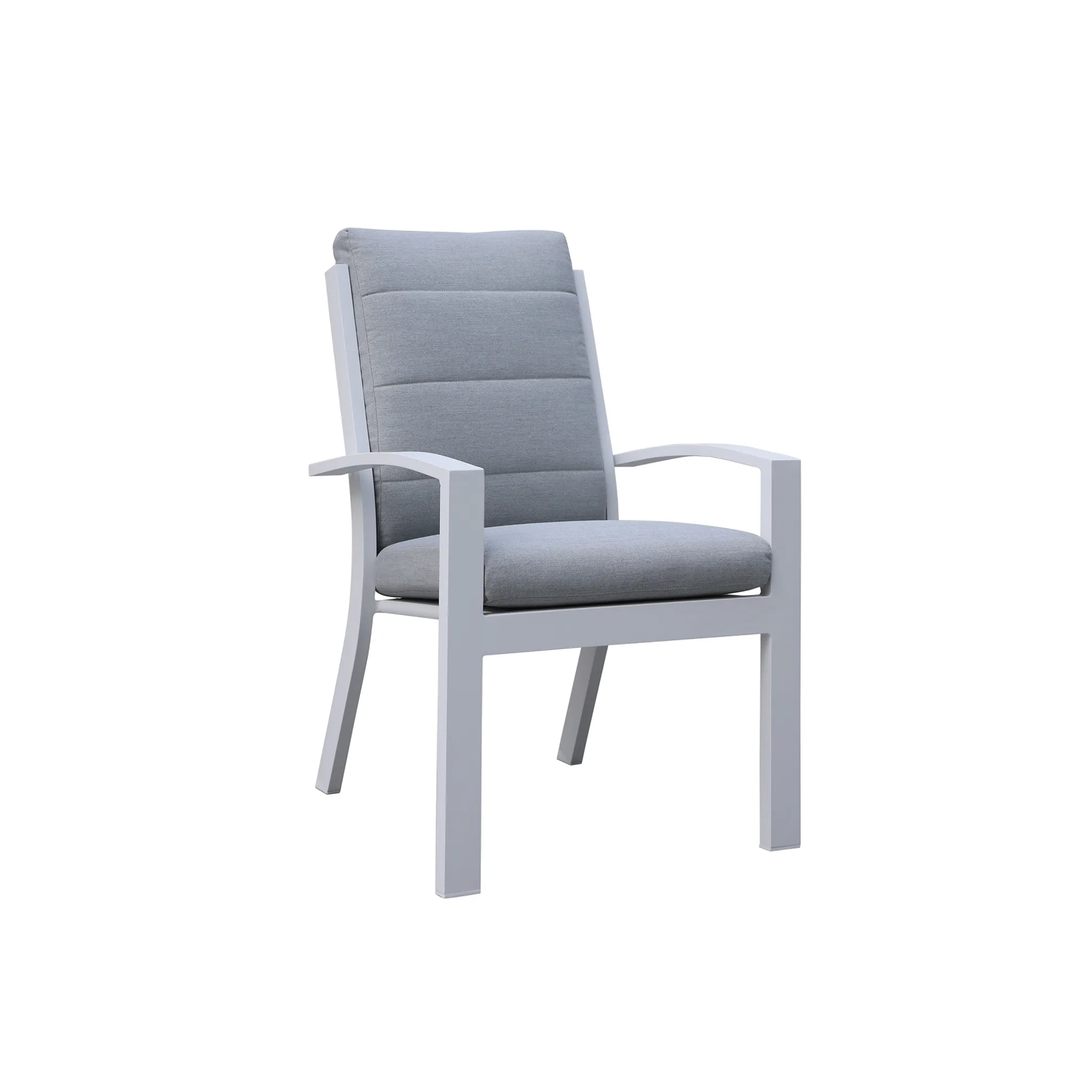 Midura High Back Carver Chair | White Aluminium   Cushion
