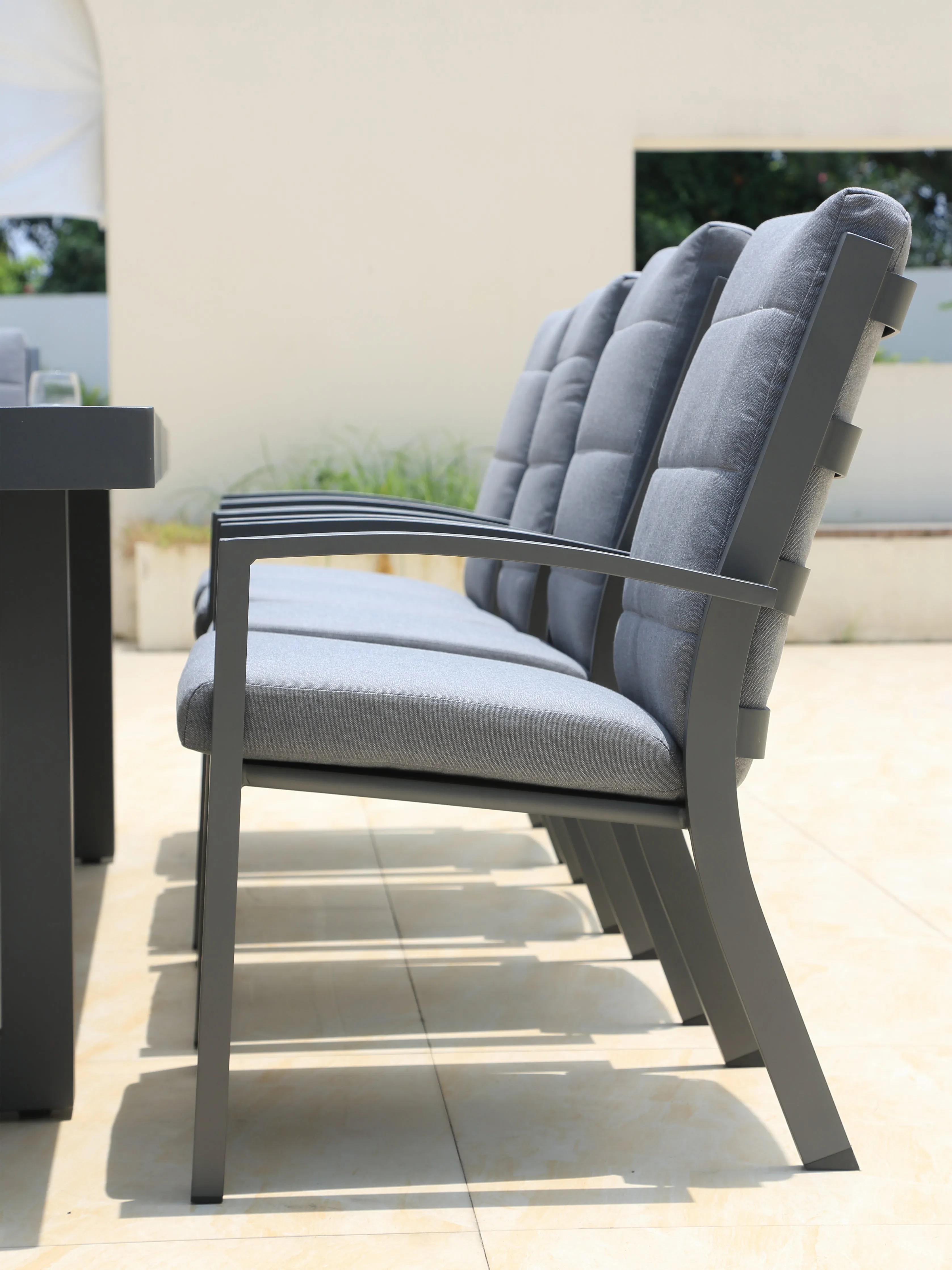 Midura High Back Carver Chair | White Aluminium   Cushion