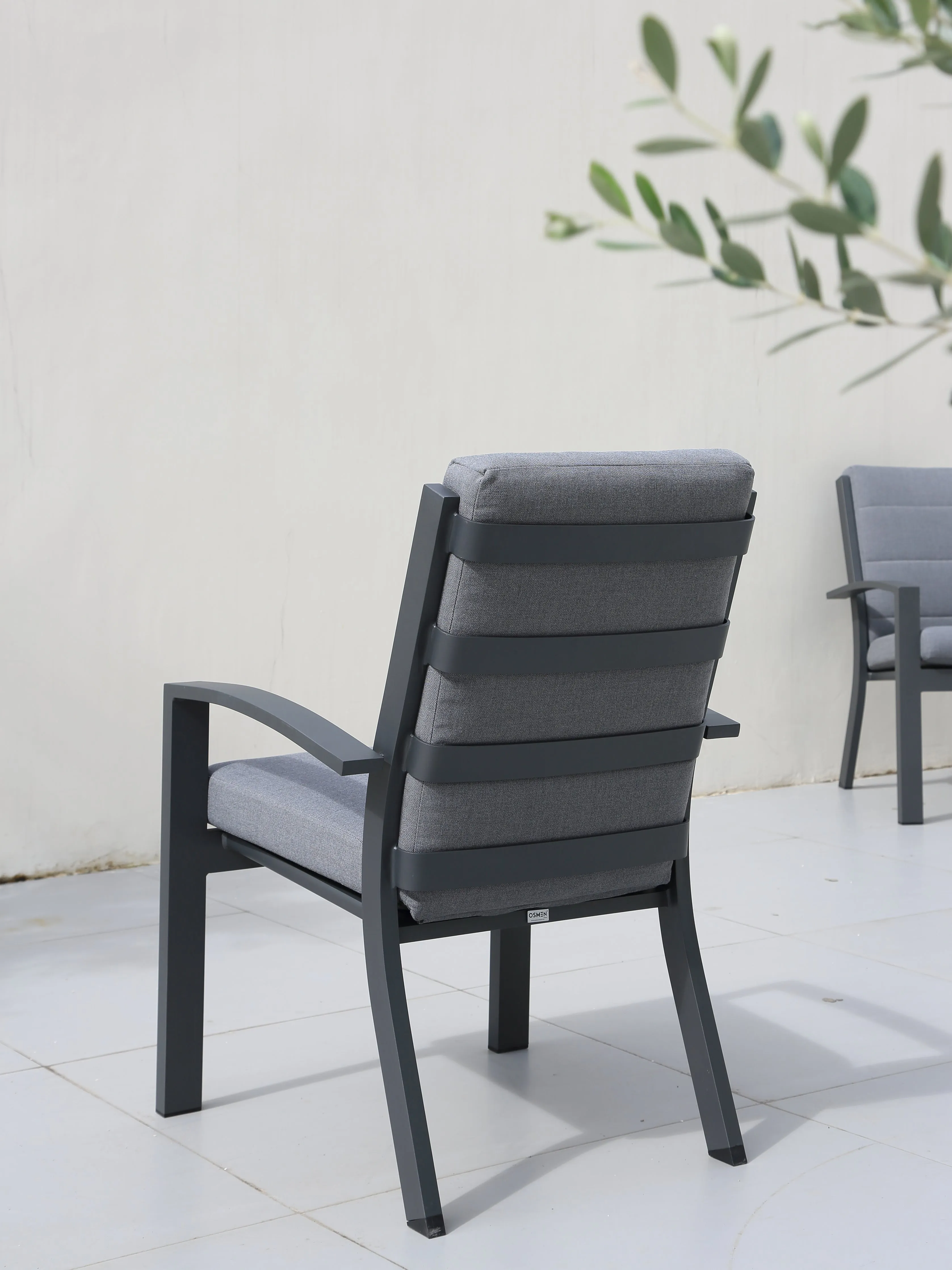 Midura High Back Carver Chair | White Aluminium   Cushion