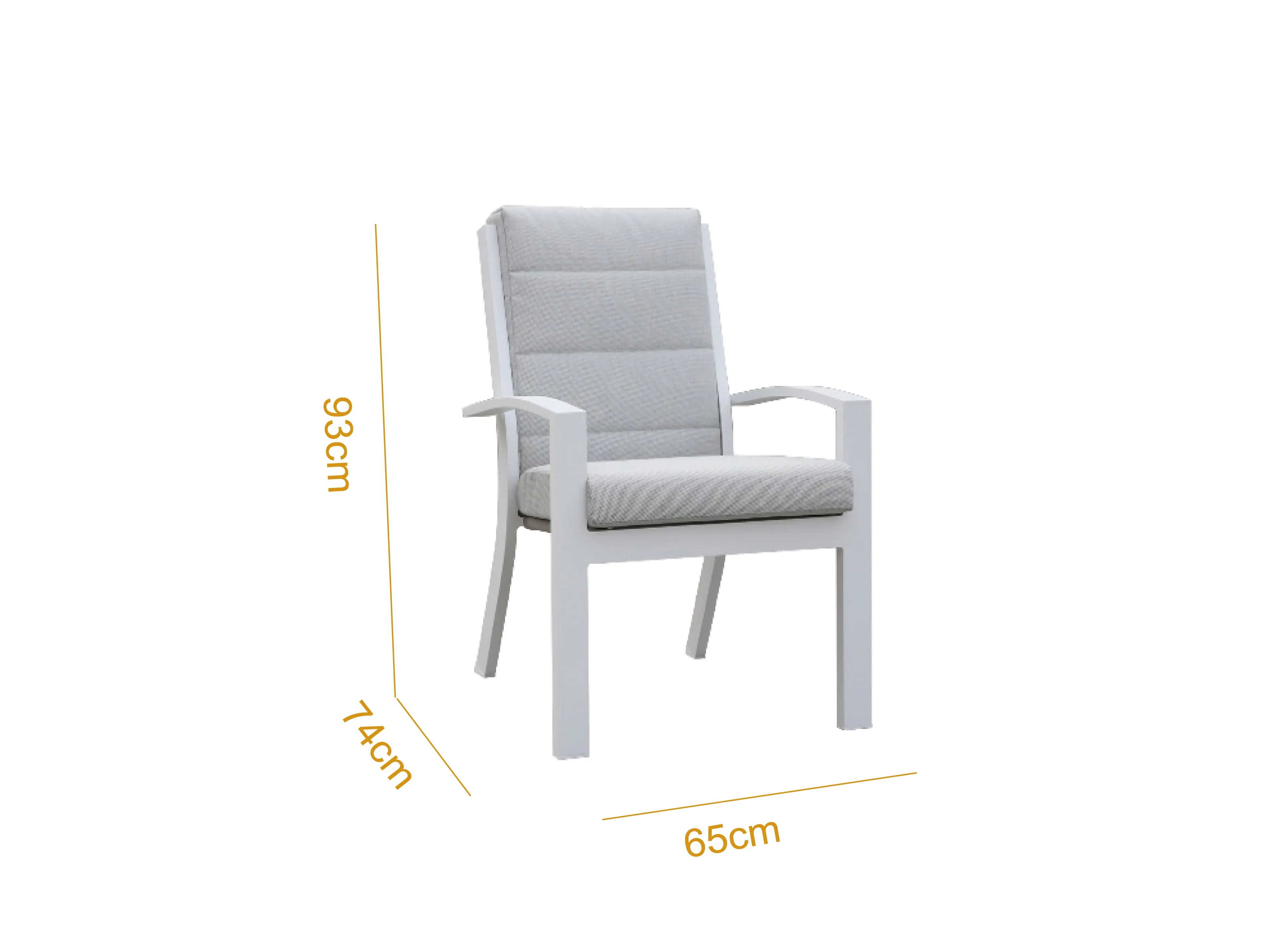 Midura High Back Carver Chair | White Aluminium   Cushion