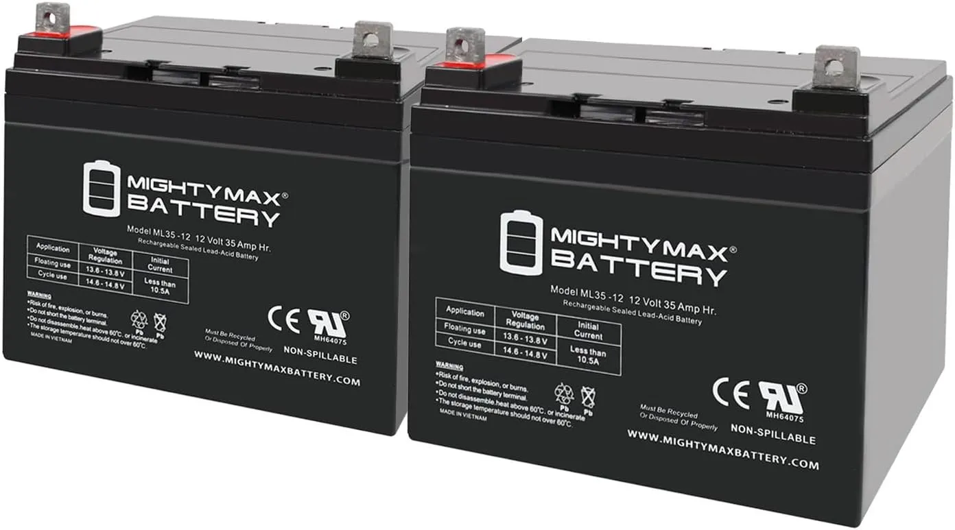 Mighty Max Battery 12V 35Ah Golden Technologies Alante, Golden Compass Battery - 2 Pack