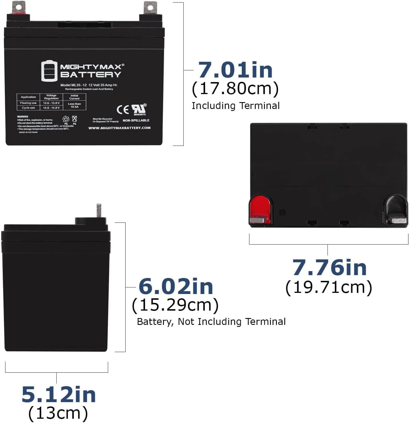 Mighty Max Battery 12V 35Ah Golden Technologies Alante, Golden Compass Battery - 2 Pack