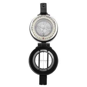 MIL-TEC Metal Lensatic Compass Aluminium Casing Shiny Face Navigation Black