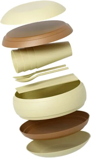 Milisten Camping Collapsible Bowl Picnic Plates Utensils Set Lightweight Reusable Tableware