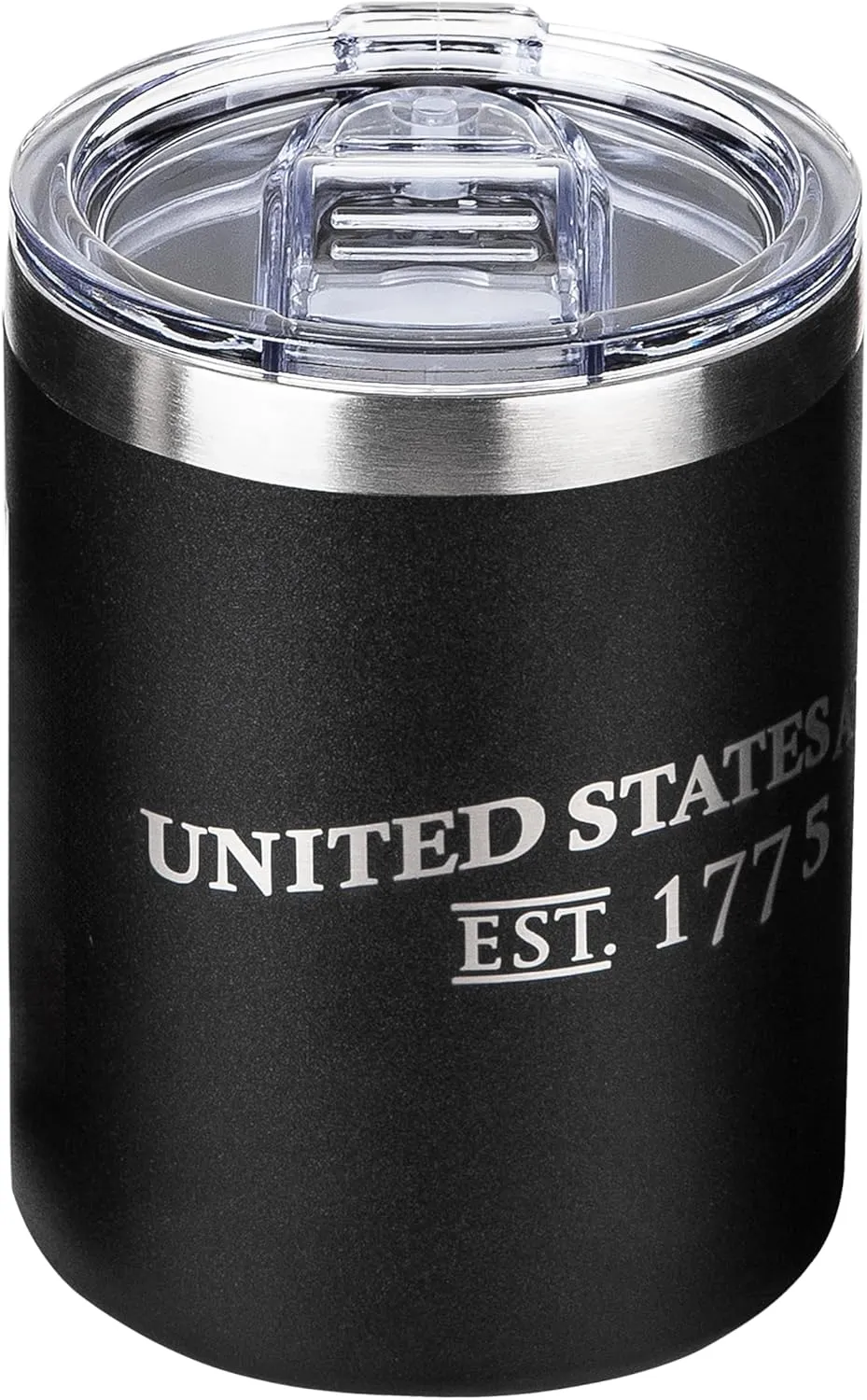Military Gift Shop 12oz Army Black Double Wall Vacuum Insulated Stainless Steel US Army Coffee Tumbler Travel Mug-Leakproof Lid - Army 12oz Coffee