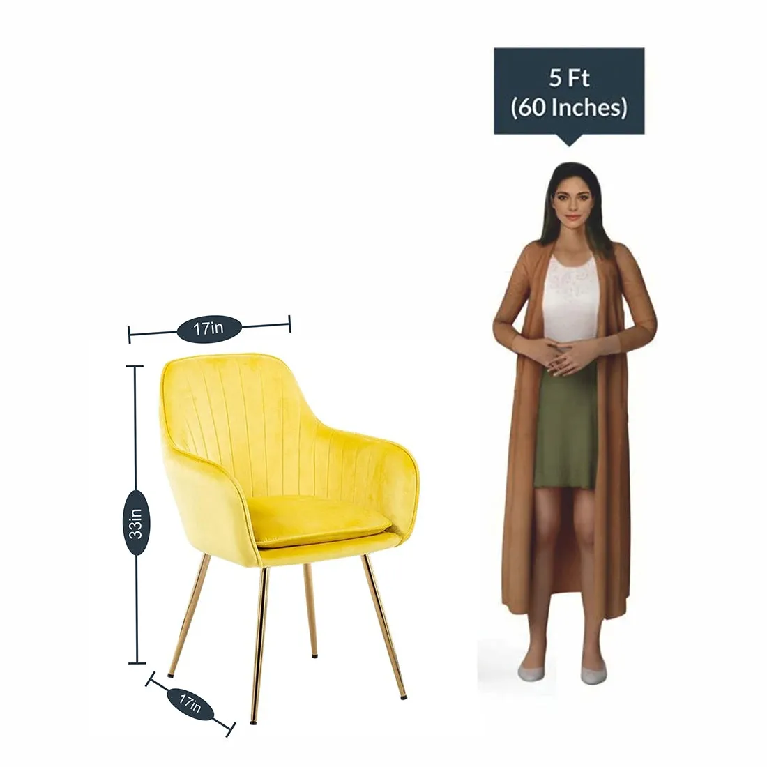 Minimalist High Tufted Back Luxury Yellow Sofa Lounge Chair