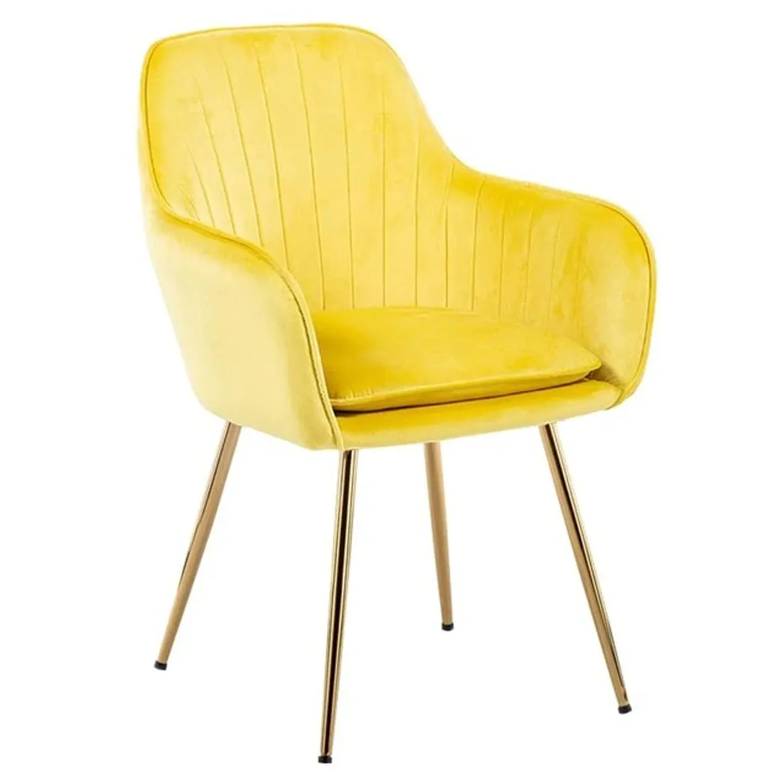 Minimalist High Tufted Back Luxury Yellow Sofa Lounge Chair