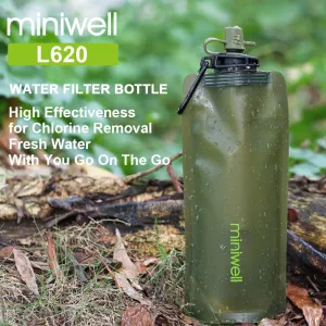 miniwell Survival Outdoor Camping &amp; Hiking Portable Water Purification with bag Filtered Water On The Go