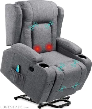 Modern Linen Electric Power Lift Chair, Recliner Massage Chair