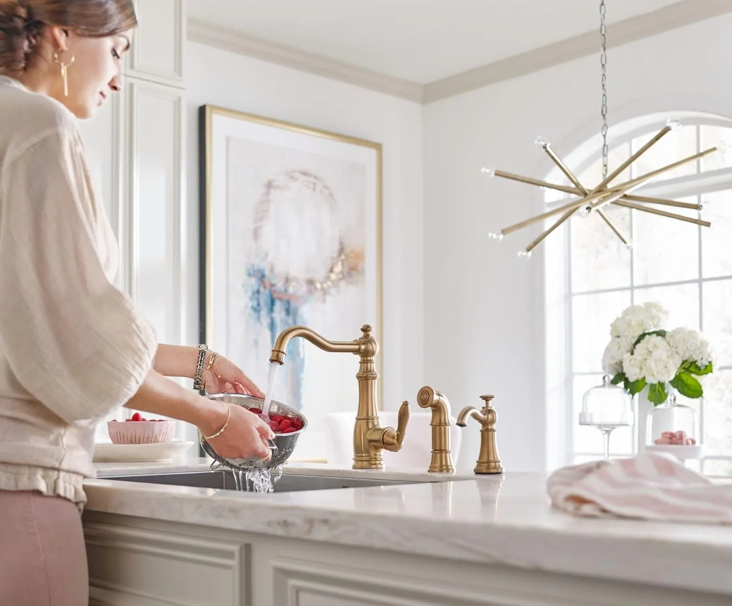 Moen Brushed Gold Sip Traditional Cold Water Kitchen Beverage Faucet with Optional Filtration System, S5510BG
