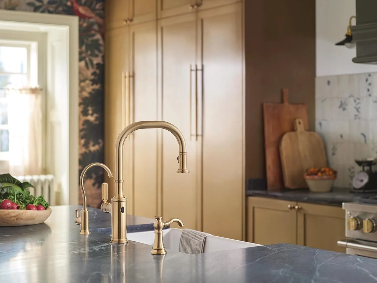 Moen Brushed Gold Sip Traditional Cold Water Kitchen Beverage Faucet with Optional Filtration System, S5510BG