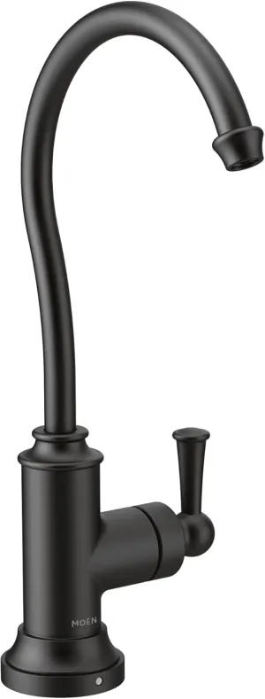 Moen Matte Black Sip Traditional Cold Water Kitchen Beverage Faucet with Optional Filtration System, S5510BL