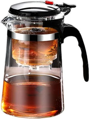 [Mokcoliy]【 Teapot】with One- Filter & Water Separation, 35oz Heat- Borosilicate Tea Infuser Pot for Home/Office/Restaurant Use,【Elegant Tea Accessories】with Easy-Clean Design (JS Series)