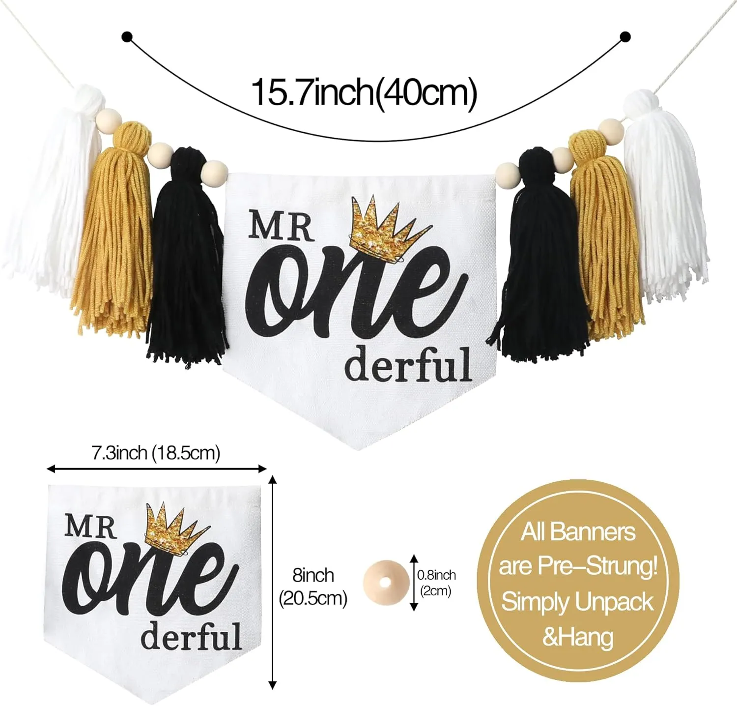 Mr Onederful Baby First Birthday Party Decorations Mr Onederful High Chair Banner Crown Cake Topper 1st Birthday Party Decorations