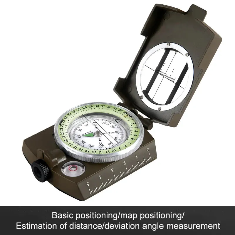 Multifunctional Military Compass Waterproof Metal Survival Tool with Fluorescent Dial