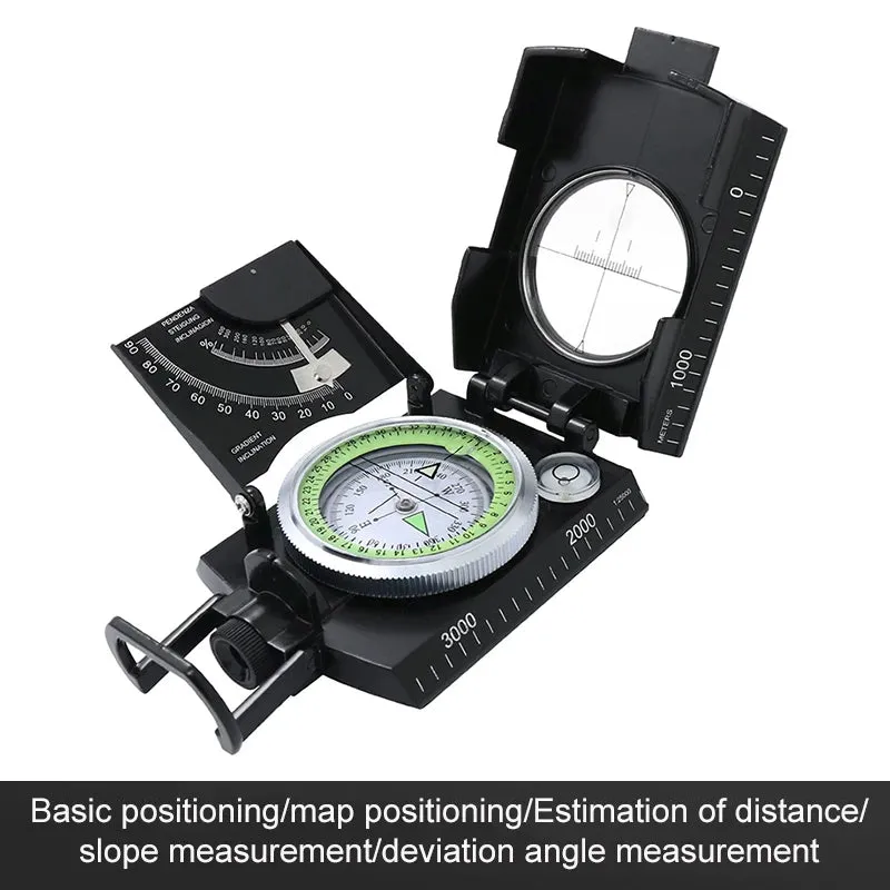 Multifunctional Military Compass Waterproof Metal Survival Tool with Fluorescent Dial