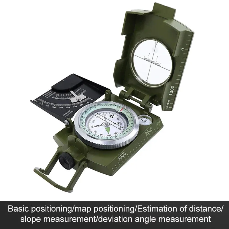 Multifunctional Military Compass Waterproof Metal Survival Tool with Fluorescent Dial
