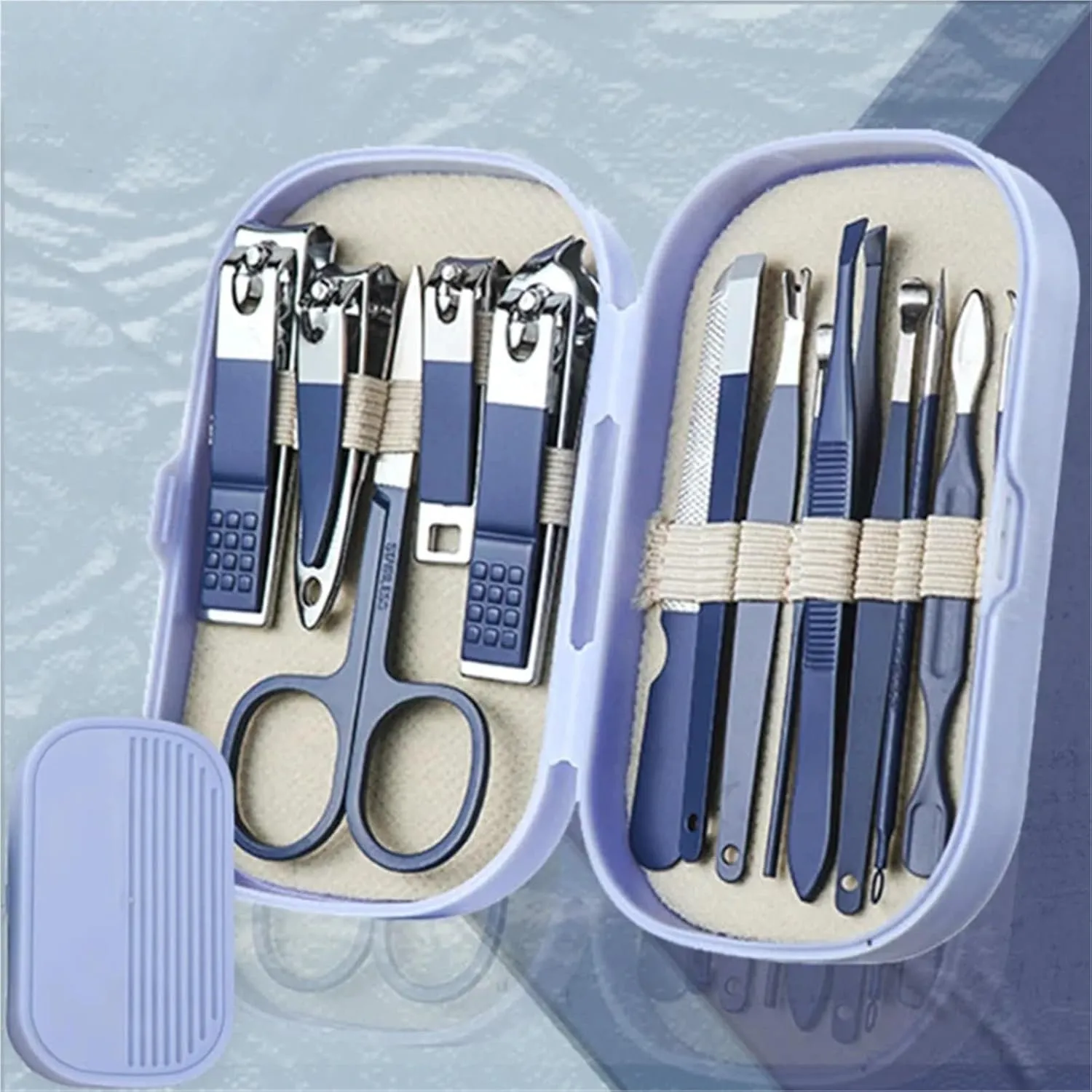 Nail Clippers 14 Piece Nail Scissors Deluxe Manicure & Pedicure Set(Green 14 PCS SET)