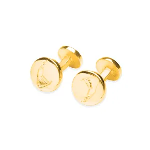 Nantucket Compass Cuff Links in Gold