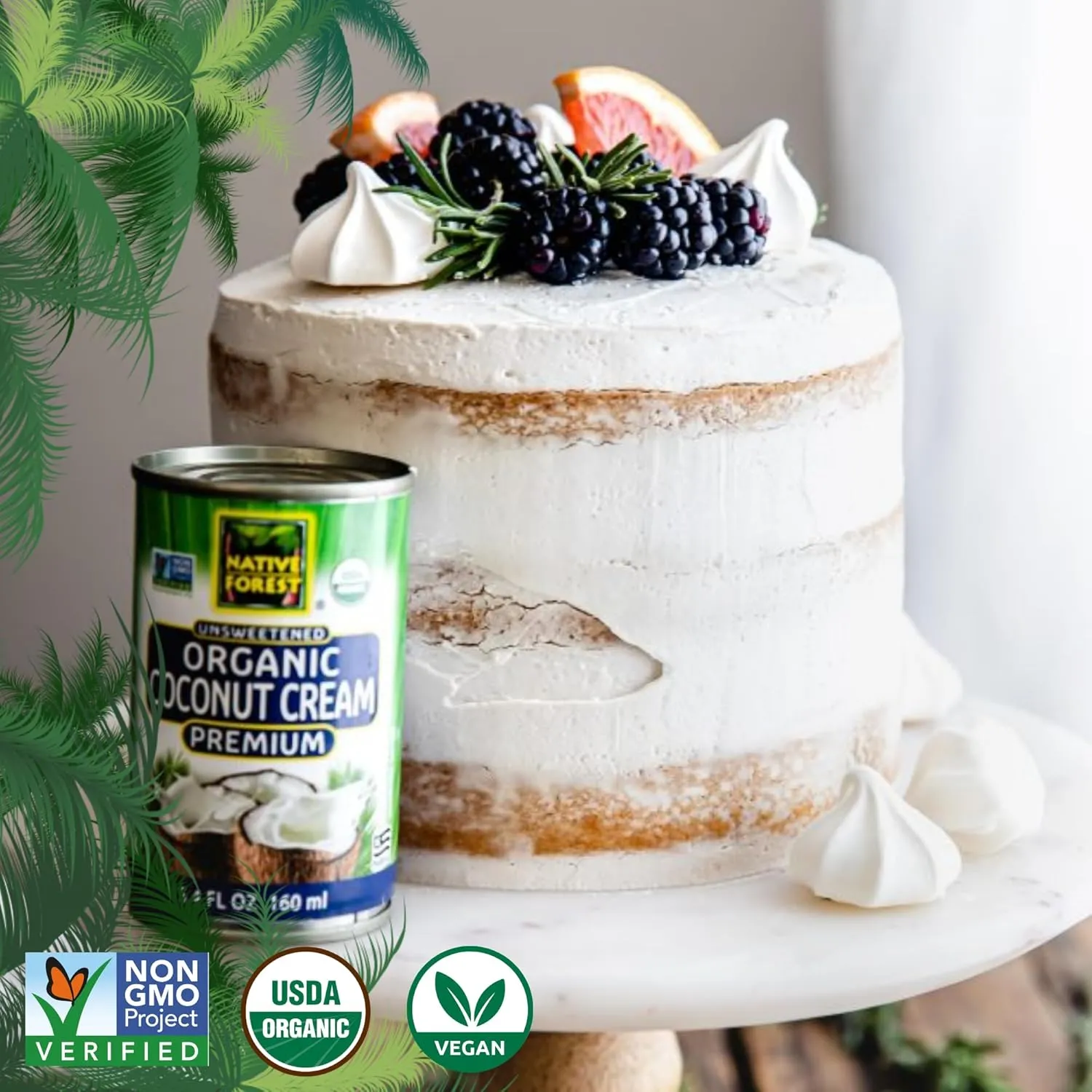 Native Forest Organic Unsweetened Premium Coconut Cream â€“ Heavy Cream, Dairy Substitute, Dairy Free, Non-GMO, USDA Organic â€“ 5.4 Fl Oz (Pack of 12)