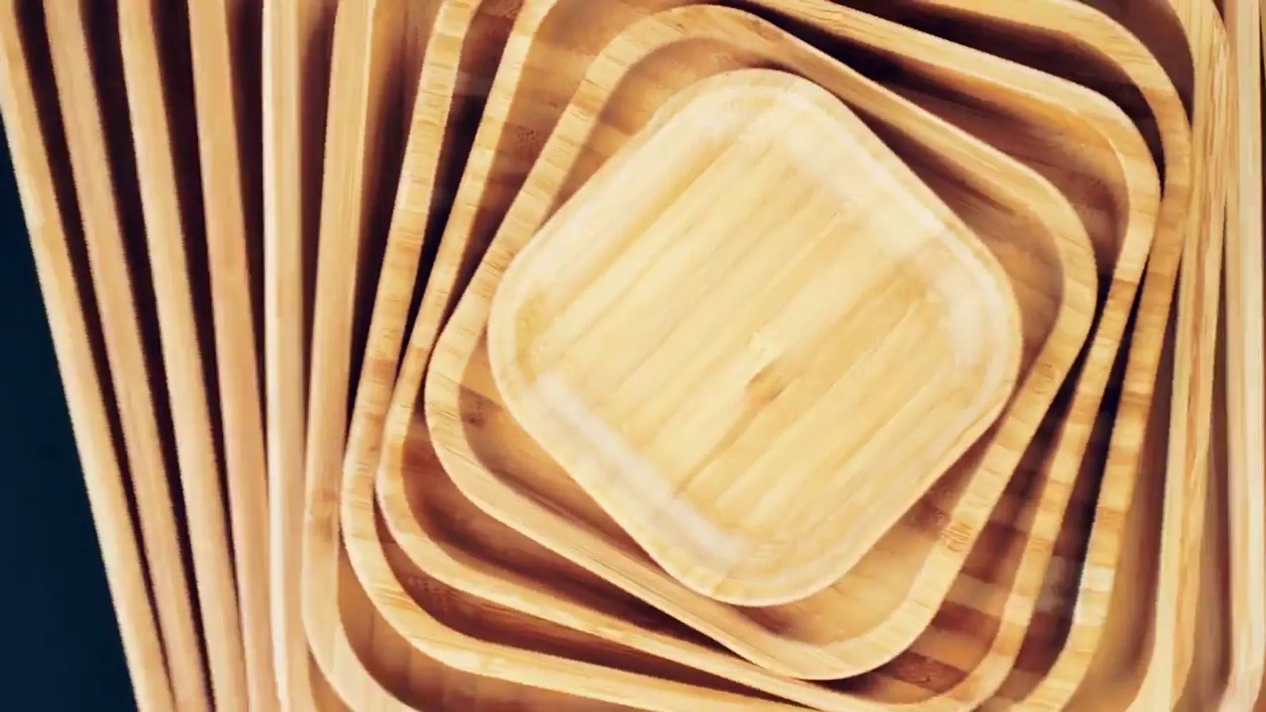 Natural Bamboo 3 Section Platter 14" X 8"