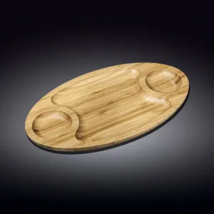 Natural Bamboo 3 Section Platter 14" X 8"