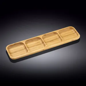 Natural Bamboo Divided Dish 17" X 4.5"