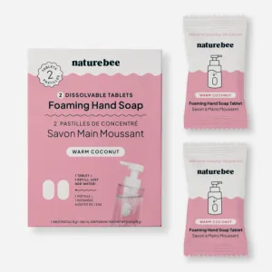 Nature Bee - 2 Concentrated Foaming Hand Soap Tablets (Box) | Warm Coconut