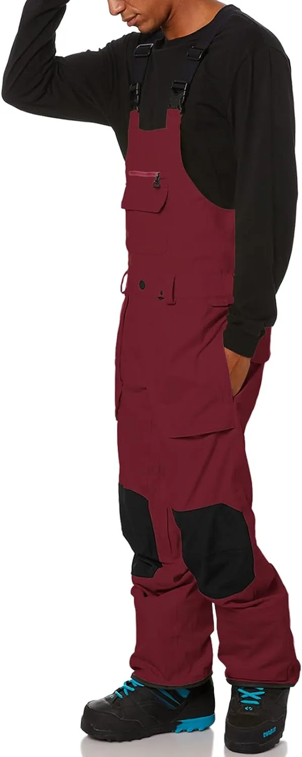 Newffr Men’s Snow Bib Water-Resistant Insulated Waterproof Snow Pants Ski Snowboard Overalls