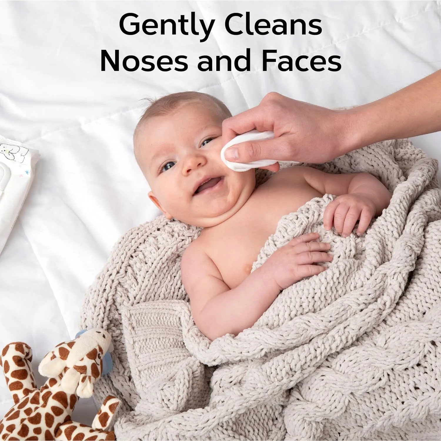Nolla Nose and Face Wipes for Babies & Kids with Saline, Vitamin E, & Aloe | Unscented | Compostable, 180 Count (6 Packs of 30)