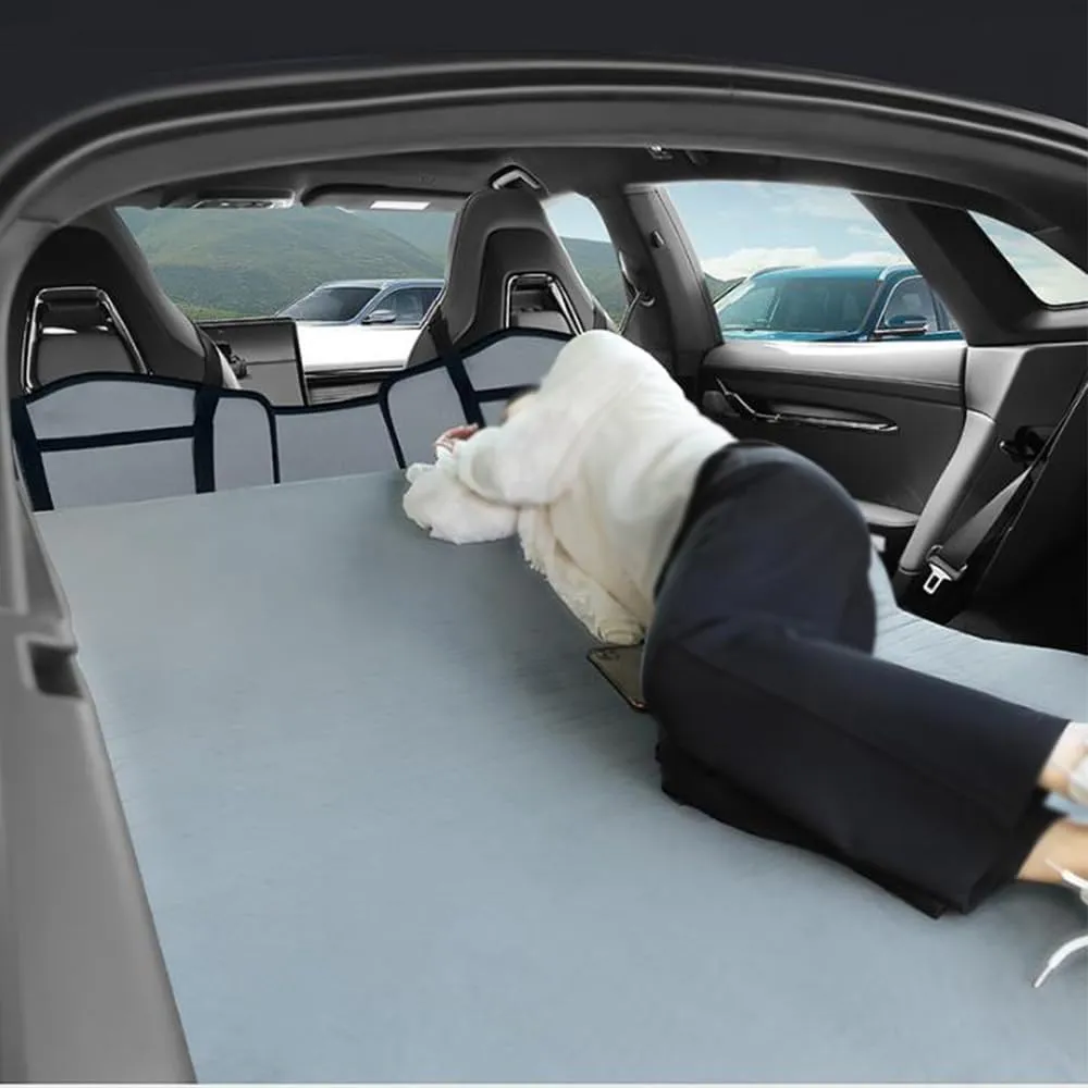 Non-Inflatable Car Bed Mattress for Jeep Compass 2017 2018 2019 2020 2021 2022 2023 2024 Folding Back Seat Mattress with Storage Function Travel Camping Mattress for Sleeping,Black
