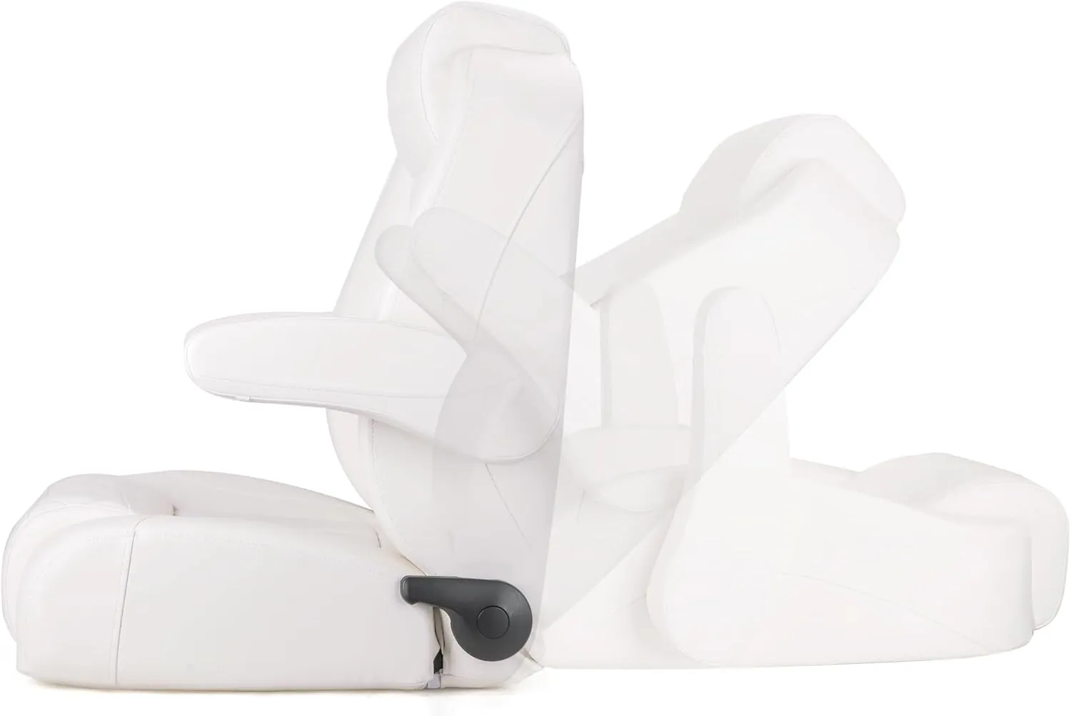NORTHCAPTAIN Premium Reclining High Back Pontoon Captain's Chair Boat Bucket Seat with Removable Armrest,White