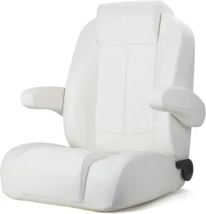 NORTHCAPTAIN Premium Reclining High Back Pontoon Captain's Chair Boat Bucket Seat with Removable Armrest,White