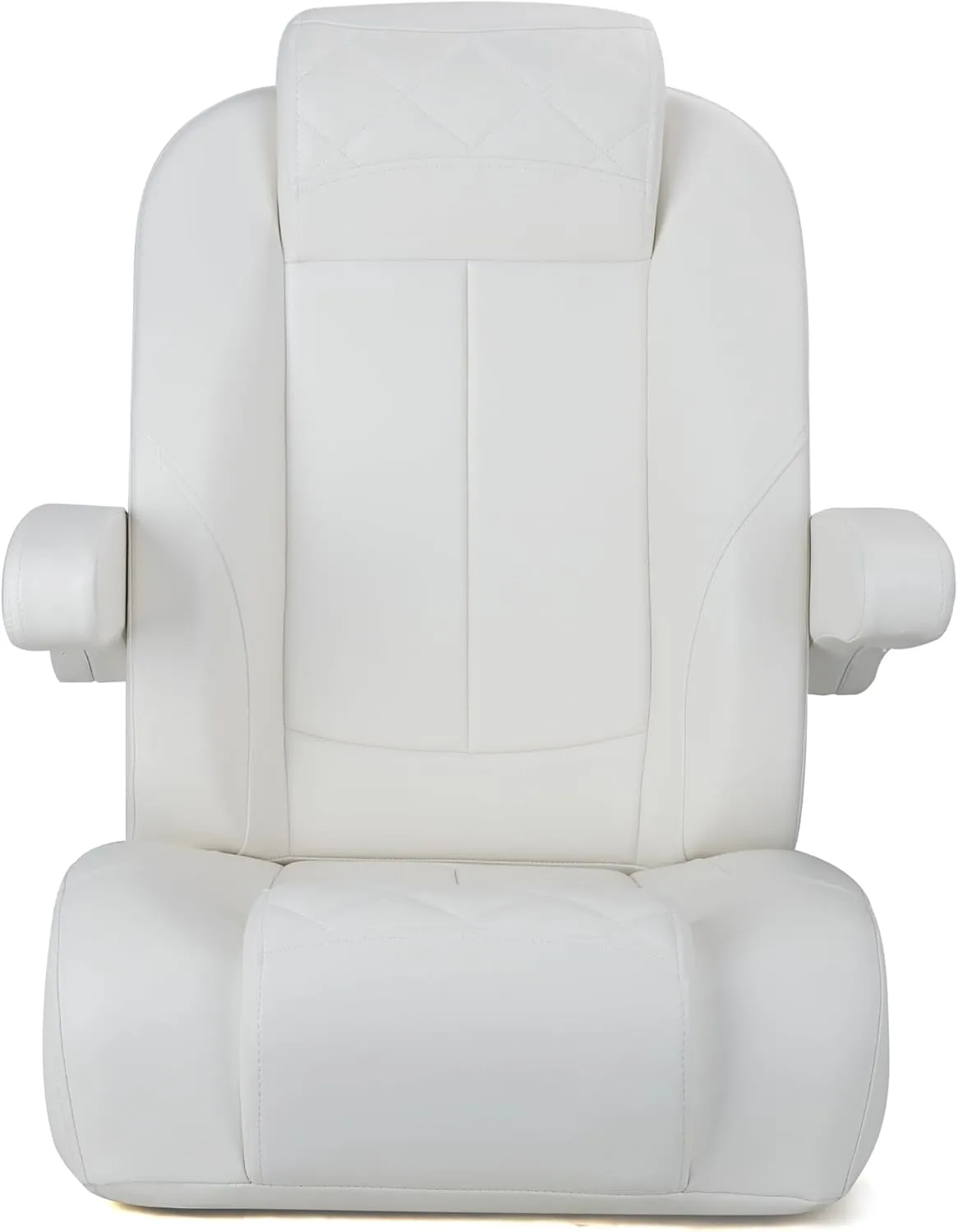 NORTHCAPTAIN Premium Reclining High Back Pontoon Captain's Chair Boat Bucket Seat with Removable Armrest,White