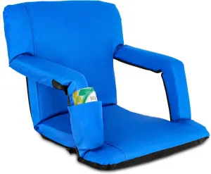 Nouva Portable Stadium Seat,Folding Reclining Bleacher Chair 6 Reclining Positions with Back Support Storage Pocket Shoulder Strap Black