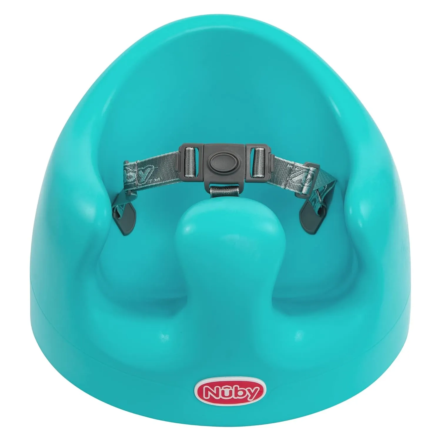 Nuby My Floor Seat - Portable Baby Chair with Soft Foam Cushion, Safety Harness, and High Back Design - 4  Months - Aqua