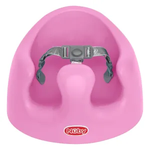 Nuby My Floor Seat - Portable Baby Chair with Soft Foam Cushion, Safety Harness, and High Back Design - 4  Months - Pink