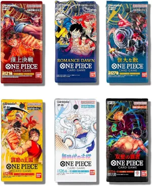 One Piece Cards (6 Sealed Packs) Potential Mystery Graded Card - Collection Starter Box│Japanese Version│1 Pack of Each Release (OP-01│OP-02│OP-03│OP-04│OP-05│OP-06)│1 in 20 Boxes Contains Graded Card